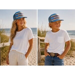 Tecovas Trucker Hat Mesh Snapback Retro Stripe Unisex Western Cowboy Logo Cap